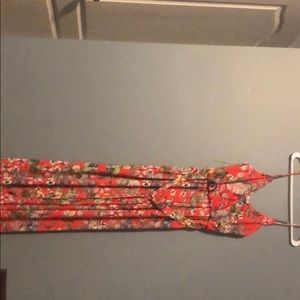 NWOT long flare  floral romper